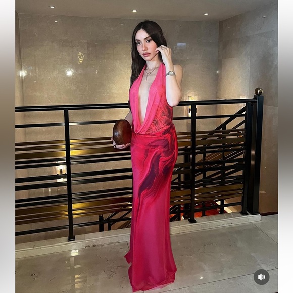 ZARA DRAPED TULLE HALTER DRESS SIZE XXL NWT BLOGGERS FAVORITE - Picture 3 of 17